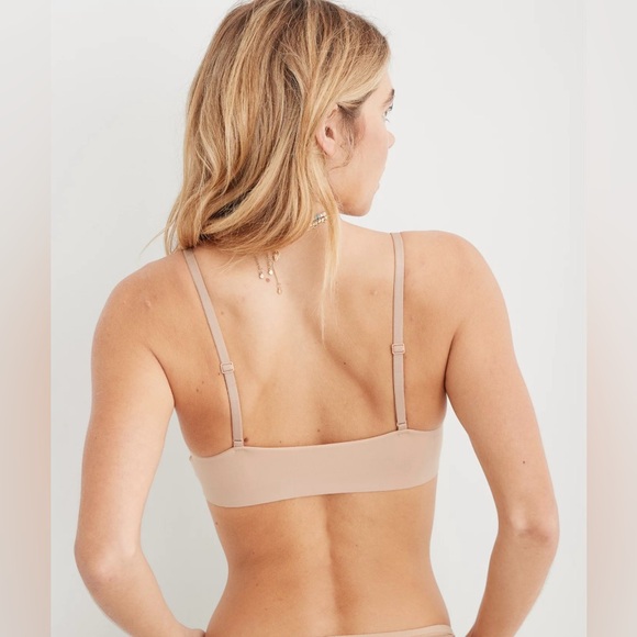 Aerie SMOOTHEZ Mesh Bralette Tan Color Size M Lightweight Sheer Stretchy - Picture 3 of 7